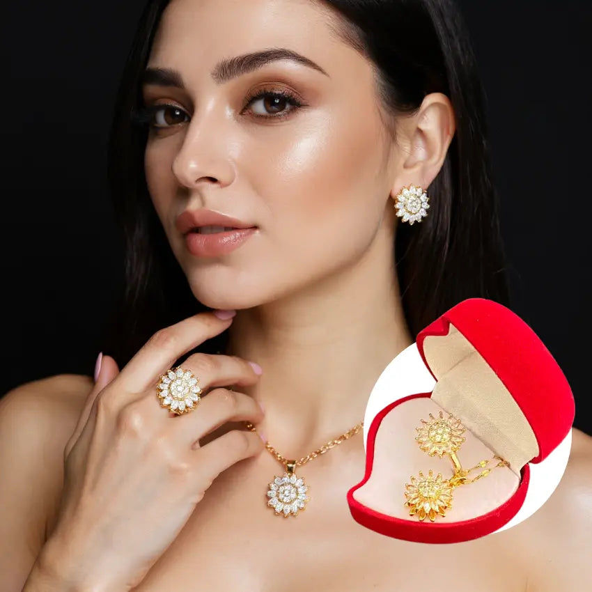Collar y Anillo Girasol - El Regalo Perfecto